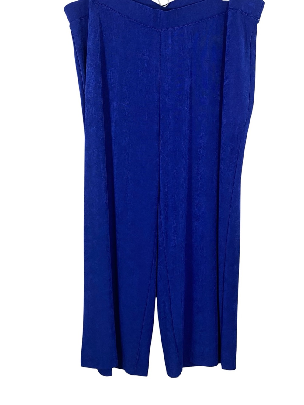 Chicos Travelers Womens Crop Pants Size 4 (20/22) Blue Pull On Wide Leg Stretch